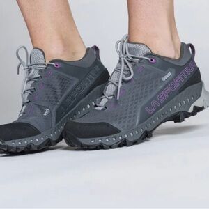 La Sportiva Womens Spire GTX Gray Lace Up Outdoor Hiking Shoes Size 10.5